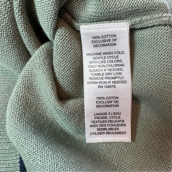 Vineyard Vines Heritage Cotton Women’s Sage Green V-Neck Large Sweater - Picture 8 of 8